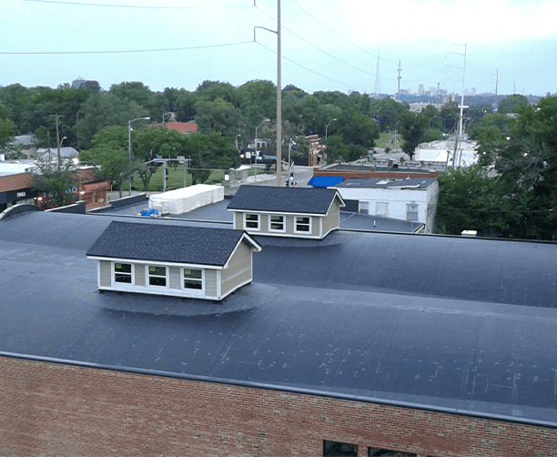 Commercial Flat Roof With Dormers