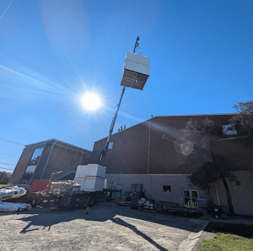 Roof Replacement Material Hoisting Crane