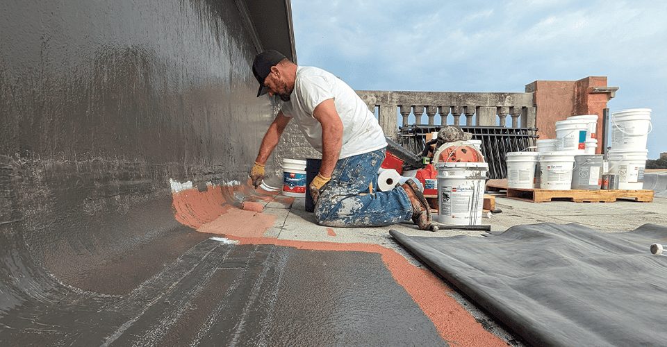 Roof Coating Application Commercial Building