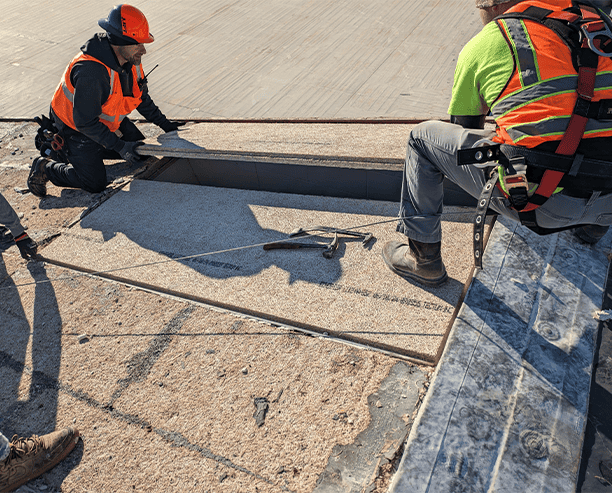 Commercial Roof Repair Construction Crew
